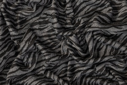 Tiger Design Jersey Knit - Gray and Black