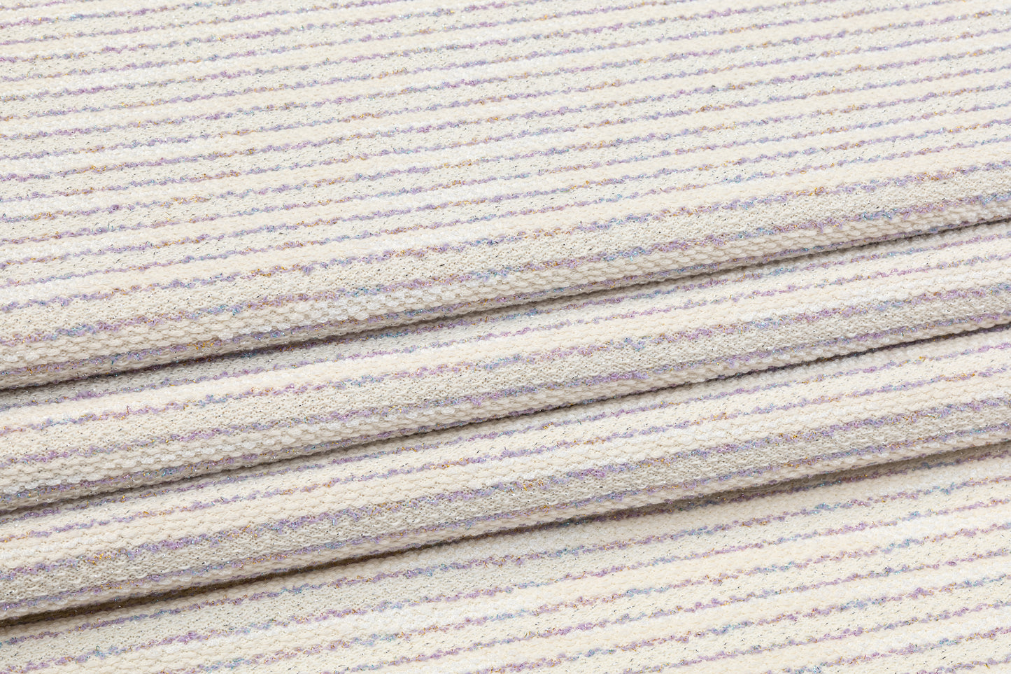 Metallic Jersey Tweed - Off White and Purple