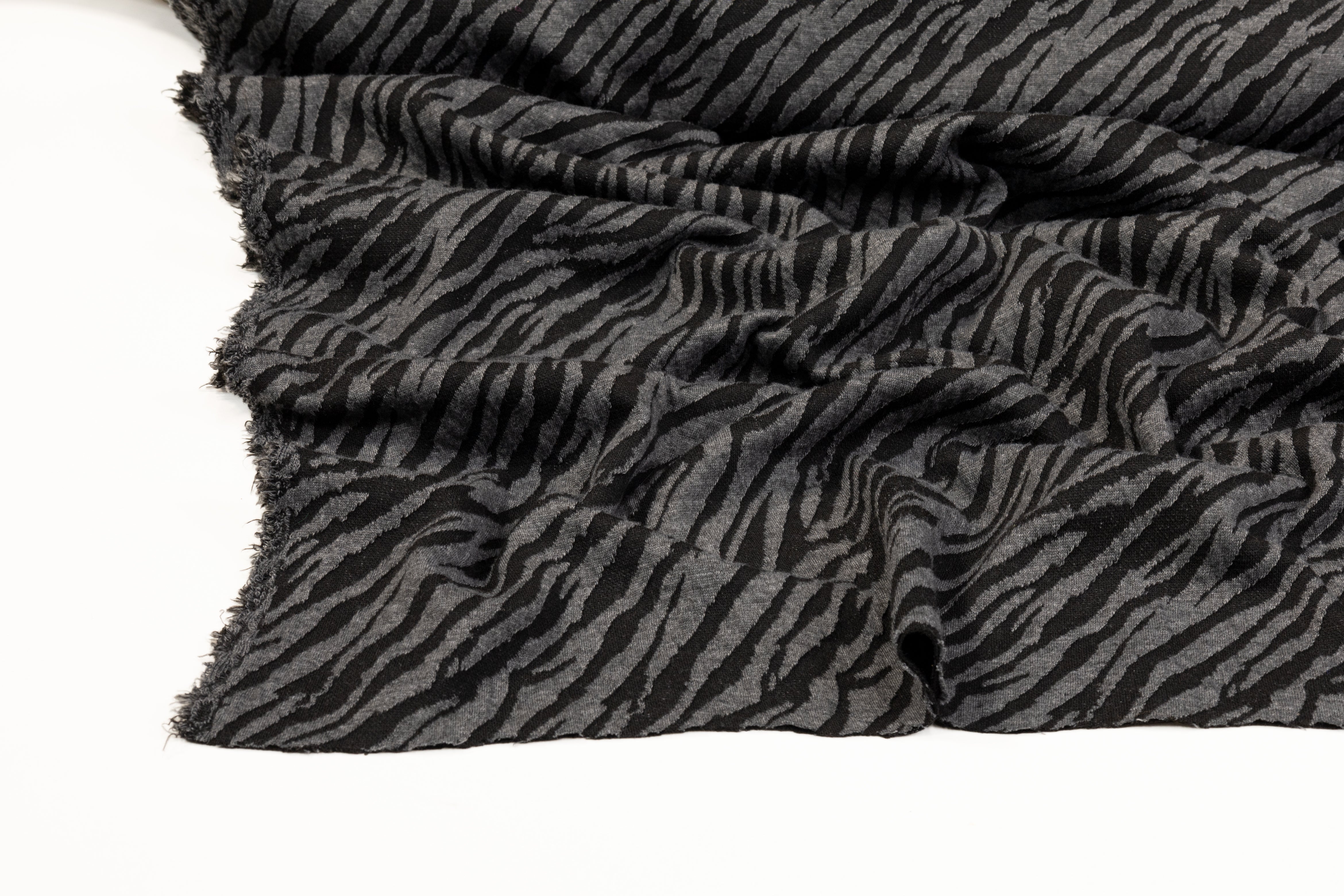 Tiger Design Jersey Knit - Gray and Black