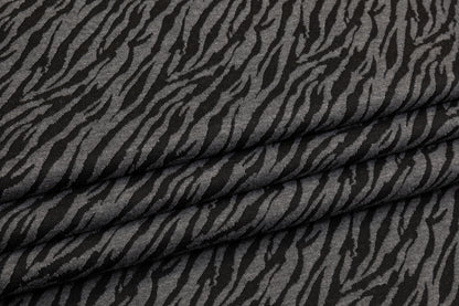 Tiger Design Jersey Knit - Gray and Black