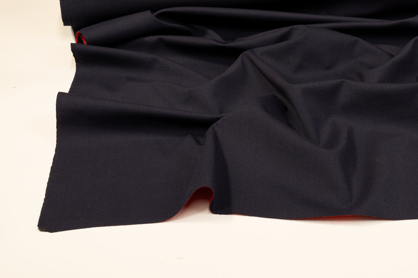 Double Faced Poly Wool Blend - Red and Navy