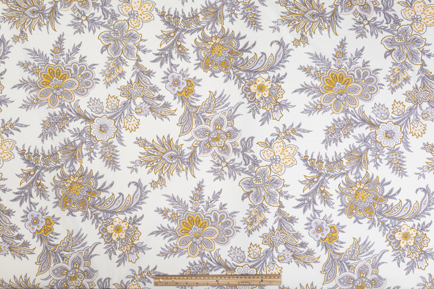 Floral Italian Cotton - Lavender, Gold, White