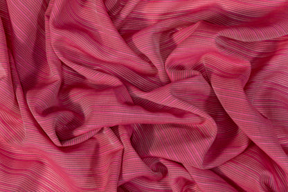 Pin Striped Cotton Voile - Magenta