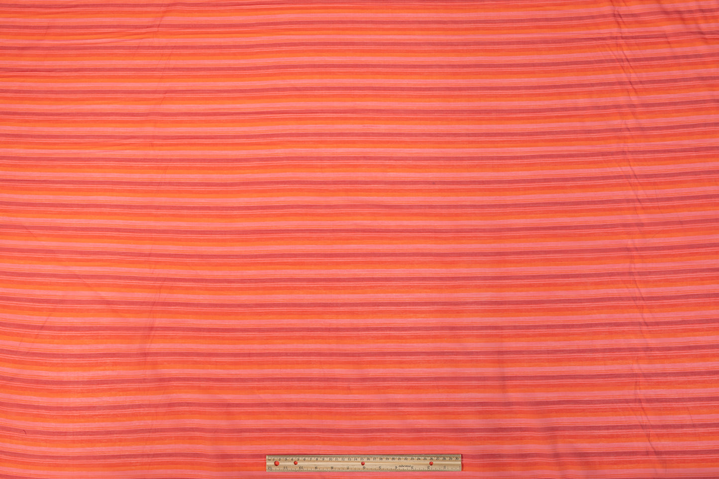 Striped Cotton Voile - Orange Pink