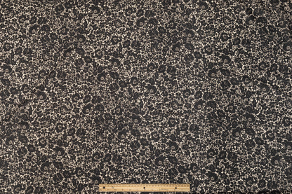 Floral Italian Cotton - Black and Off White