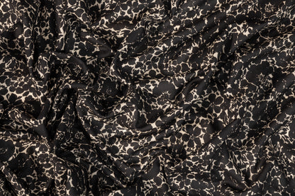 Floral Italian Cotton - Black and Off White