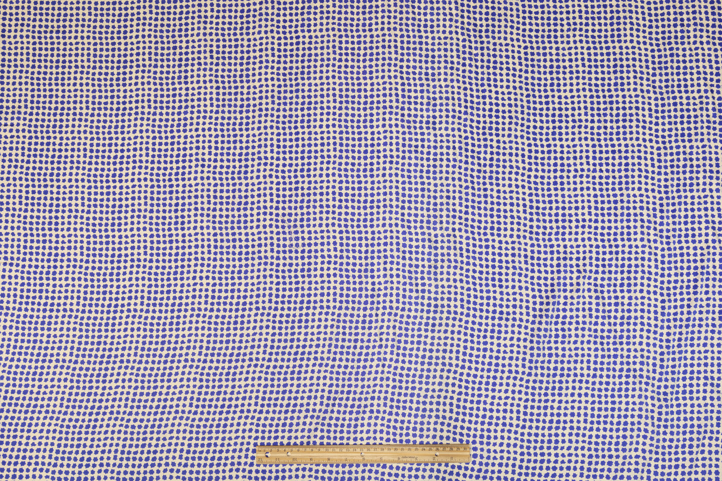 Geometric Italian Viscose Charmeuse - Blue and White