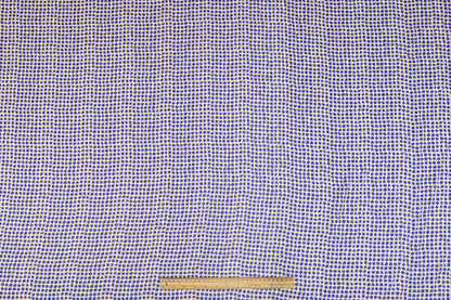 Geometric Italian Viscose Charmeuse - Blue and White