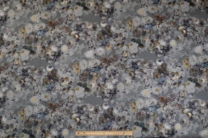Floral Italian Cotton Sateen - Gray