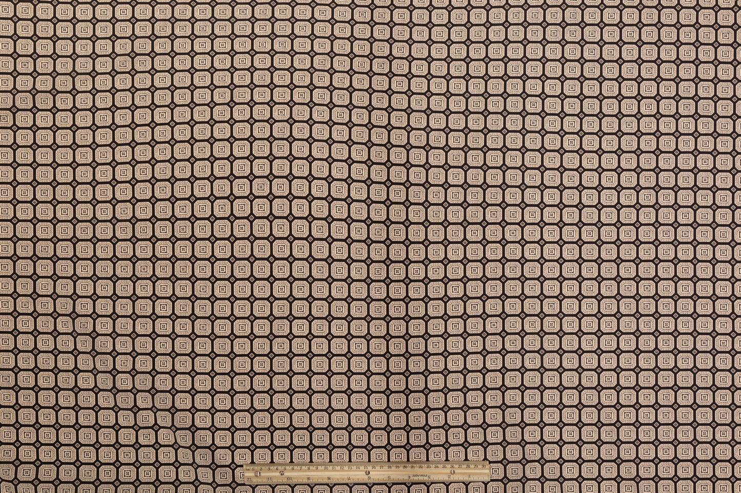 Italian Silk and Cotton Sateen - Taupe and Washed Black