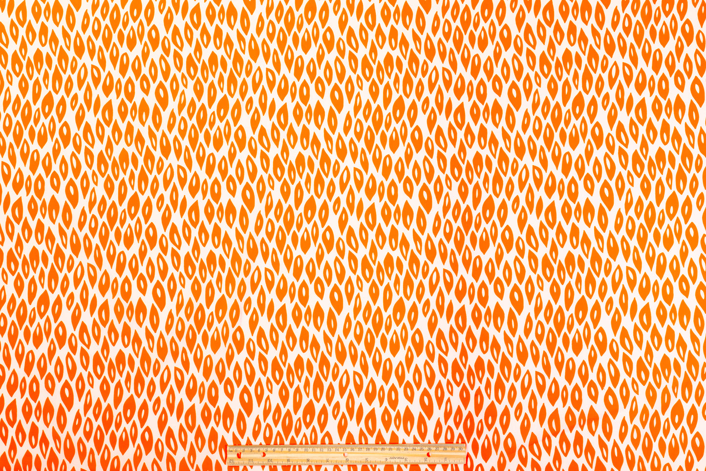 Teardrop Cotton Print - Orange and White