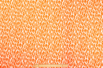 Teardrop Cotton Print - Orange and White