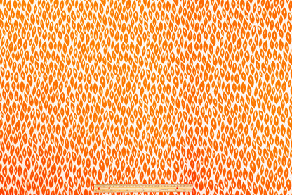 Teardrop Cotton Print - Orange and White