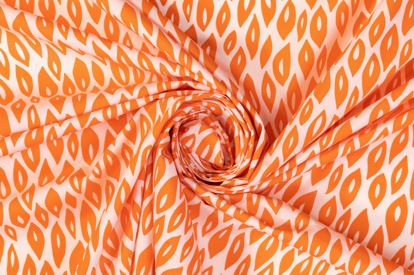 Teardrop Cotton Print - Orange and White