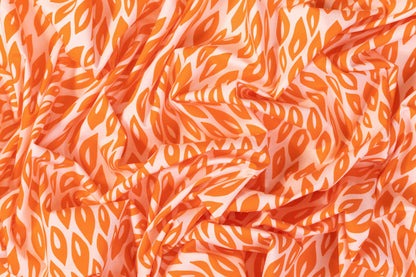 Teardrop Cotton Print - Orange and White