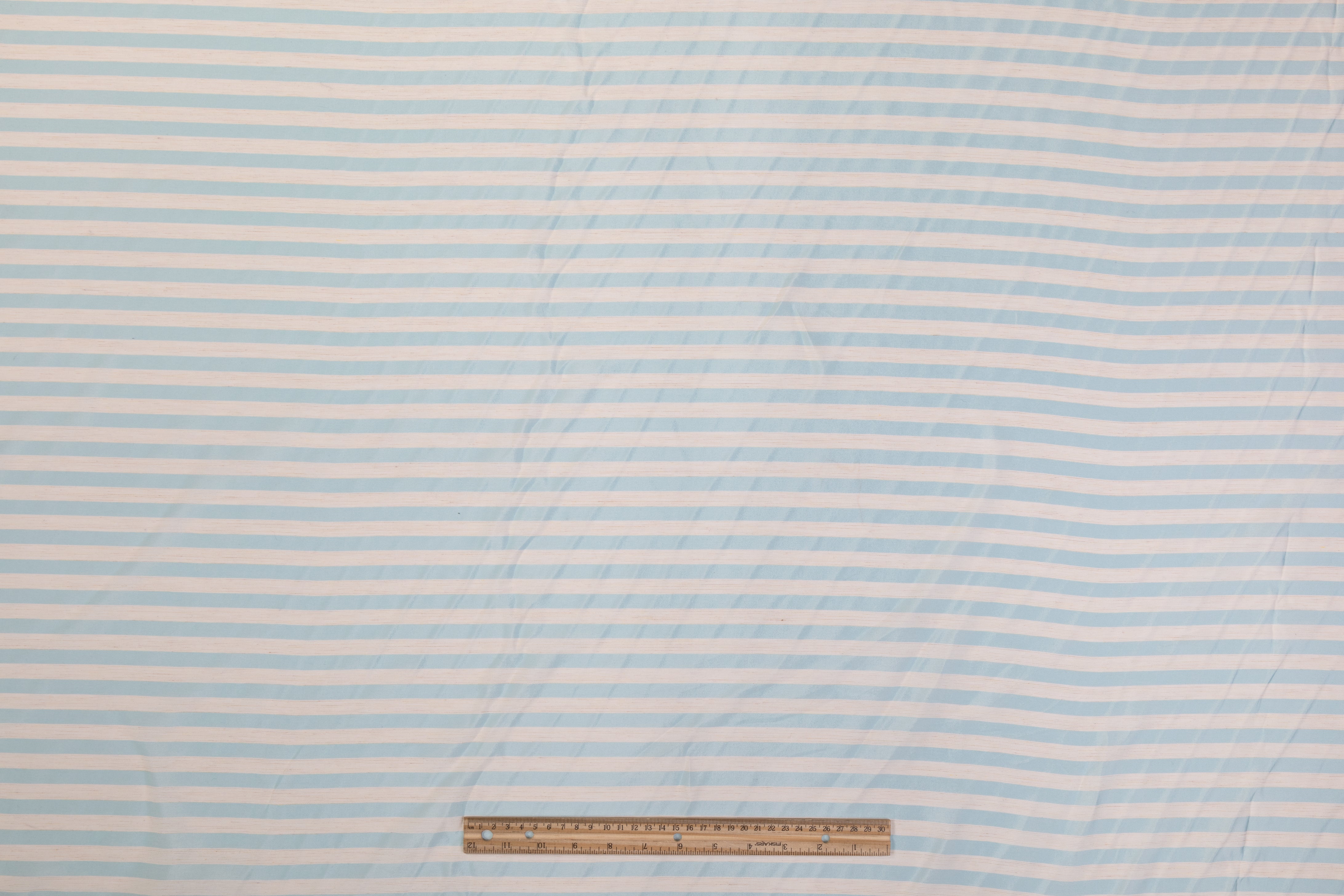 Striped Cotton - Light Blue and White