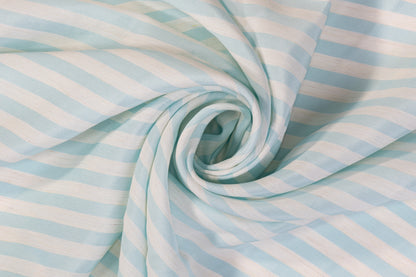 Striped Cotton - Light Blue and White