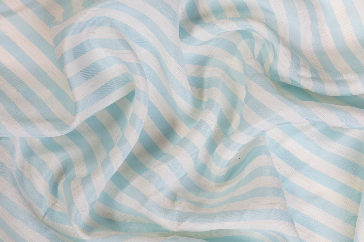Striped Cotton - Light Blue and White