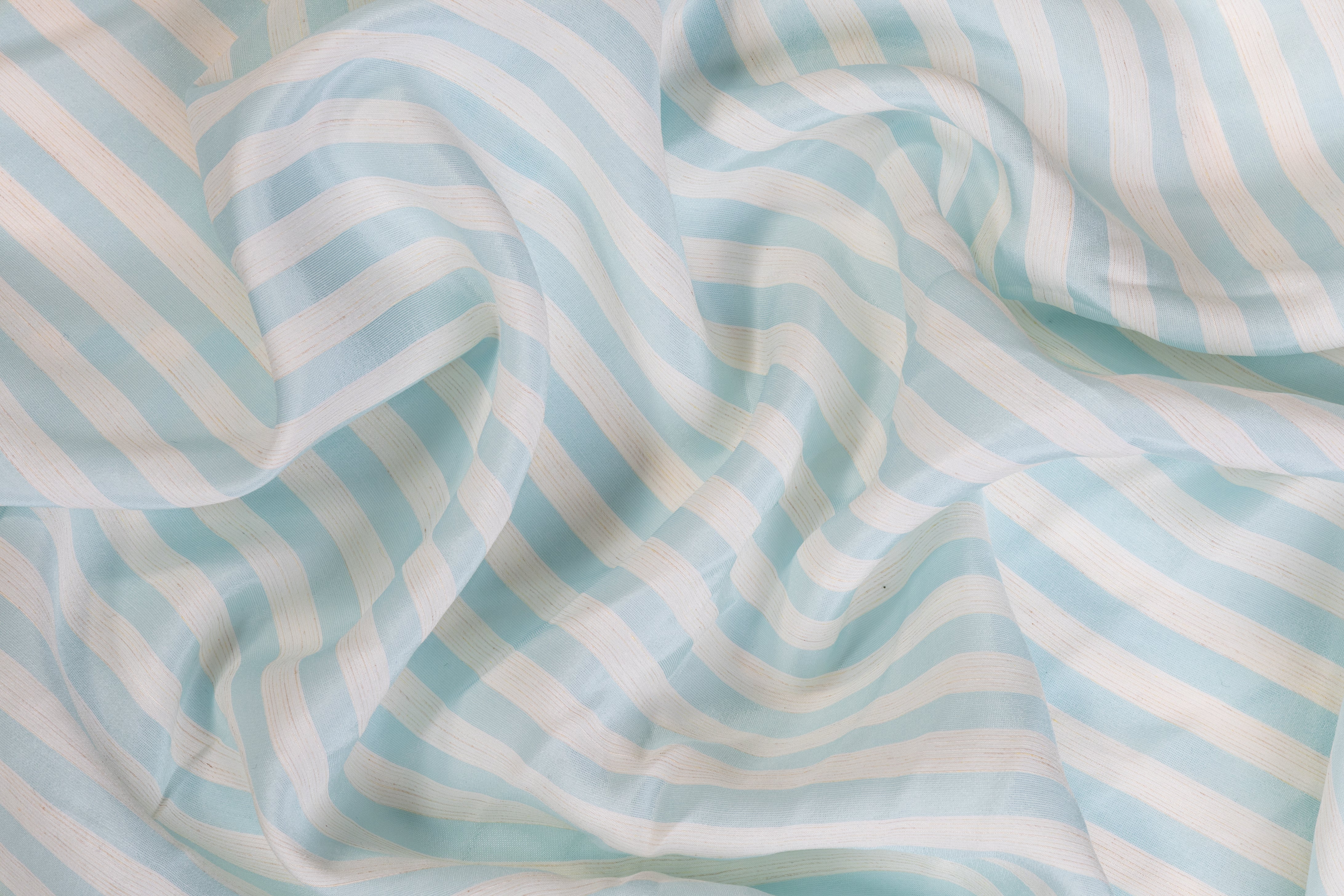 Striped Cotton - Light Blue and White
