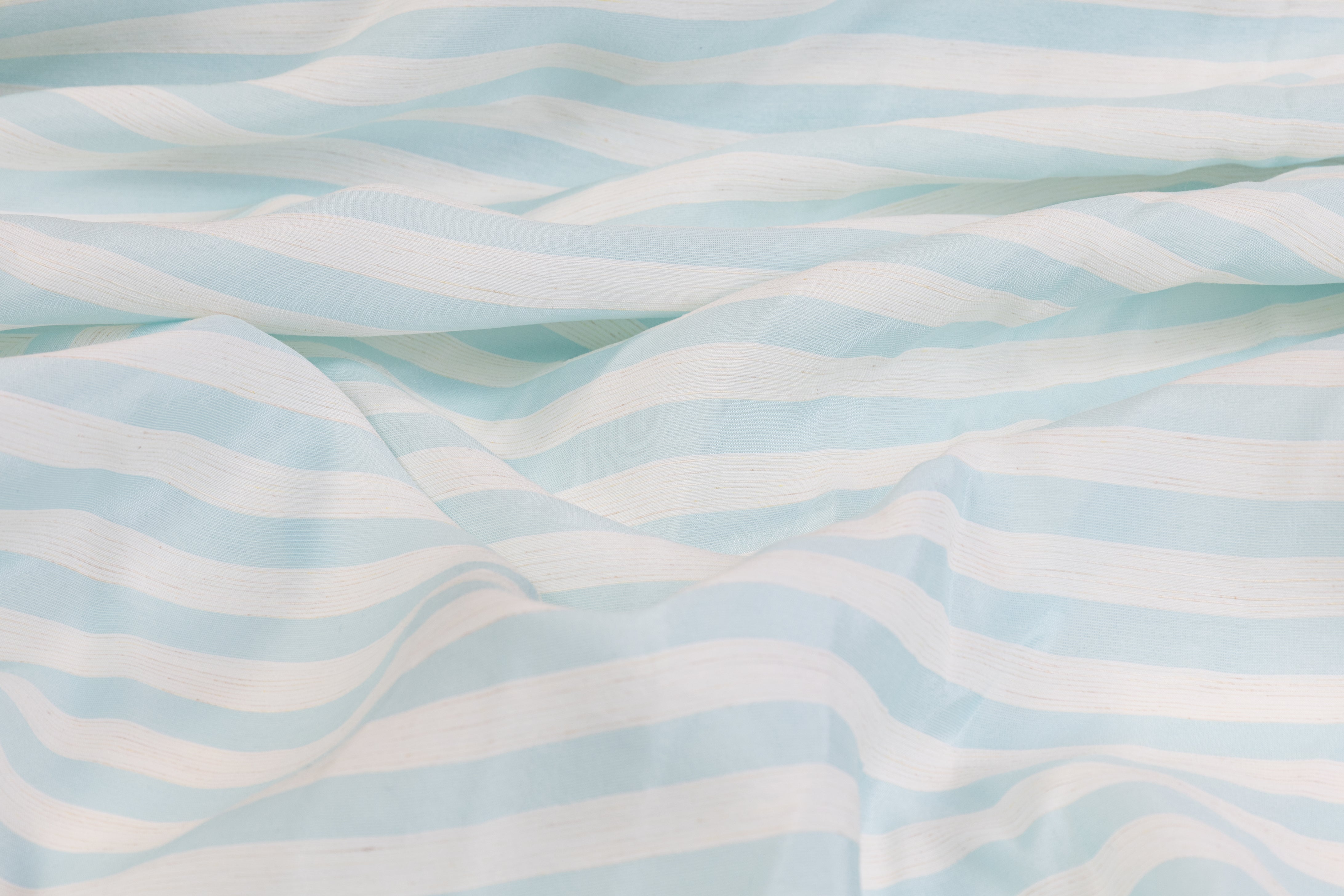 Striped Cotton - Light Blue and White