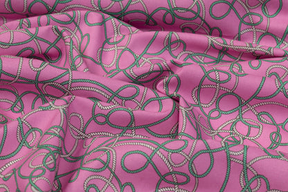 Rope Design Italian Cotton - Pink, Green, White