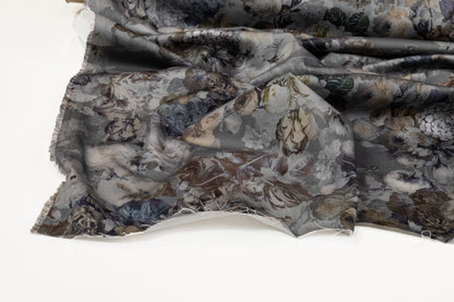 Floral Italian Cotton Sateen - Gray