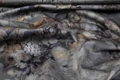 Floral Italian Cotton Sateen - Gray