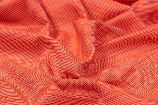 Pin Striped Cotton Voile - Orange