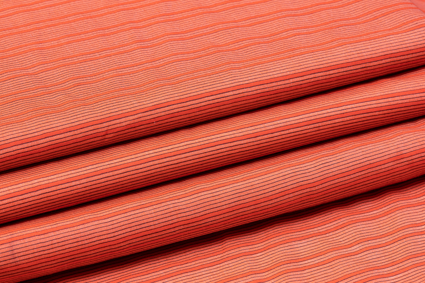 Pin Striped Cotton Voile - Orange