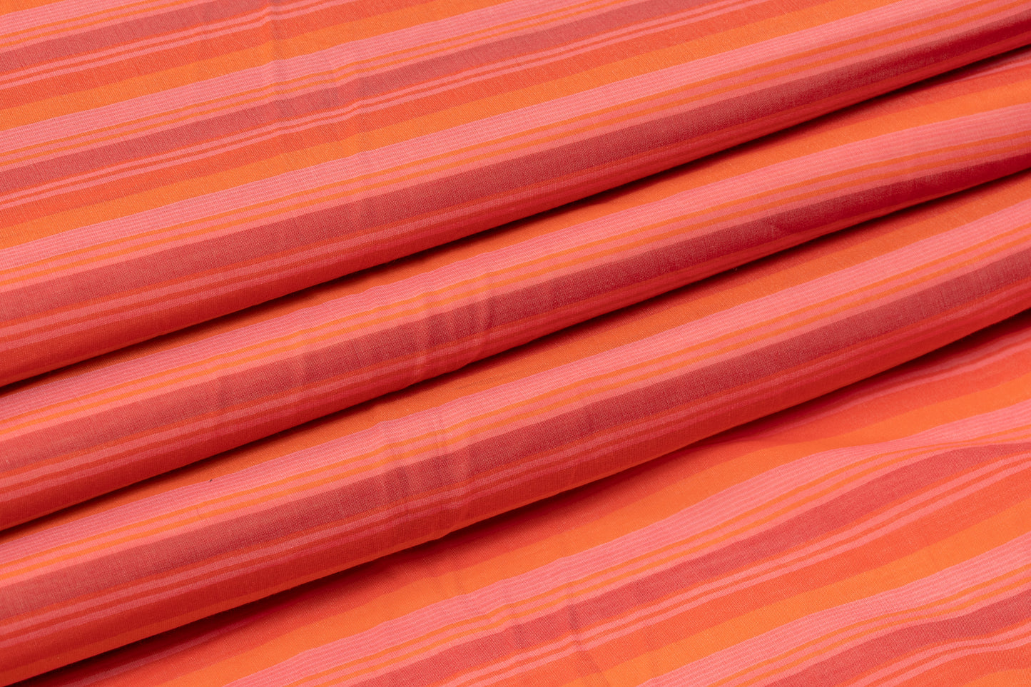 Striped Cotton Voile - Orange Pink