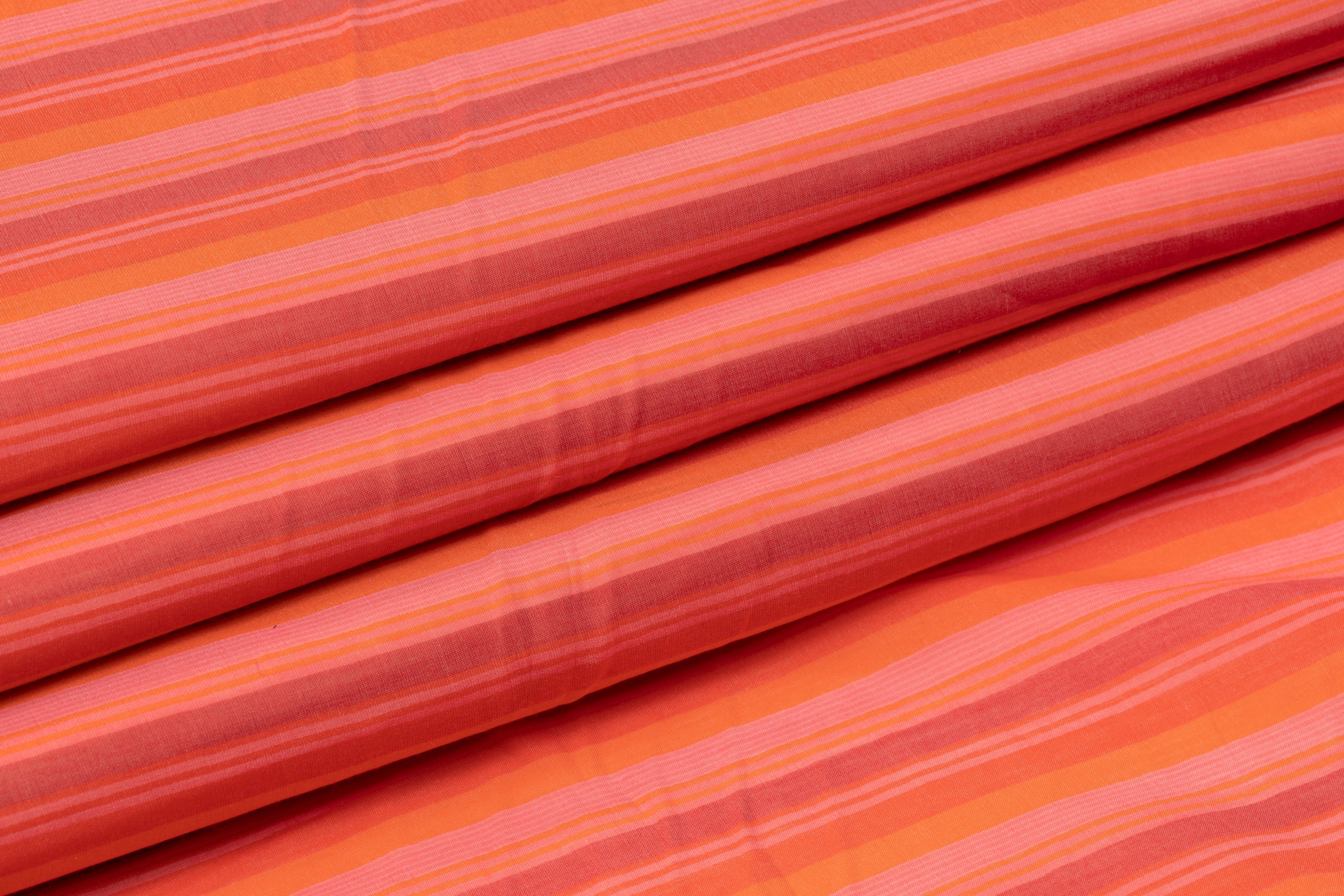 Striped Cotton Voile - Orange Pink