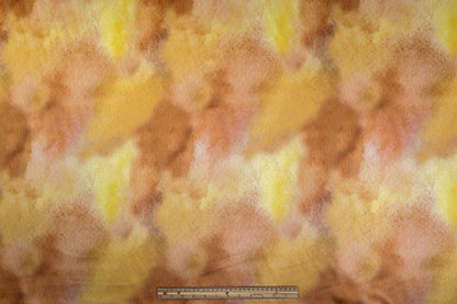 Tie-Dye Printed Polyester Satin - Shades of Gold