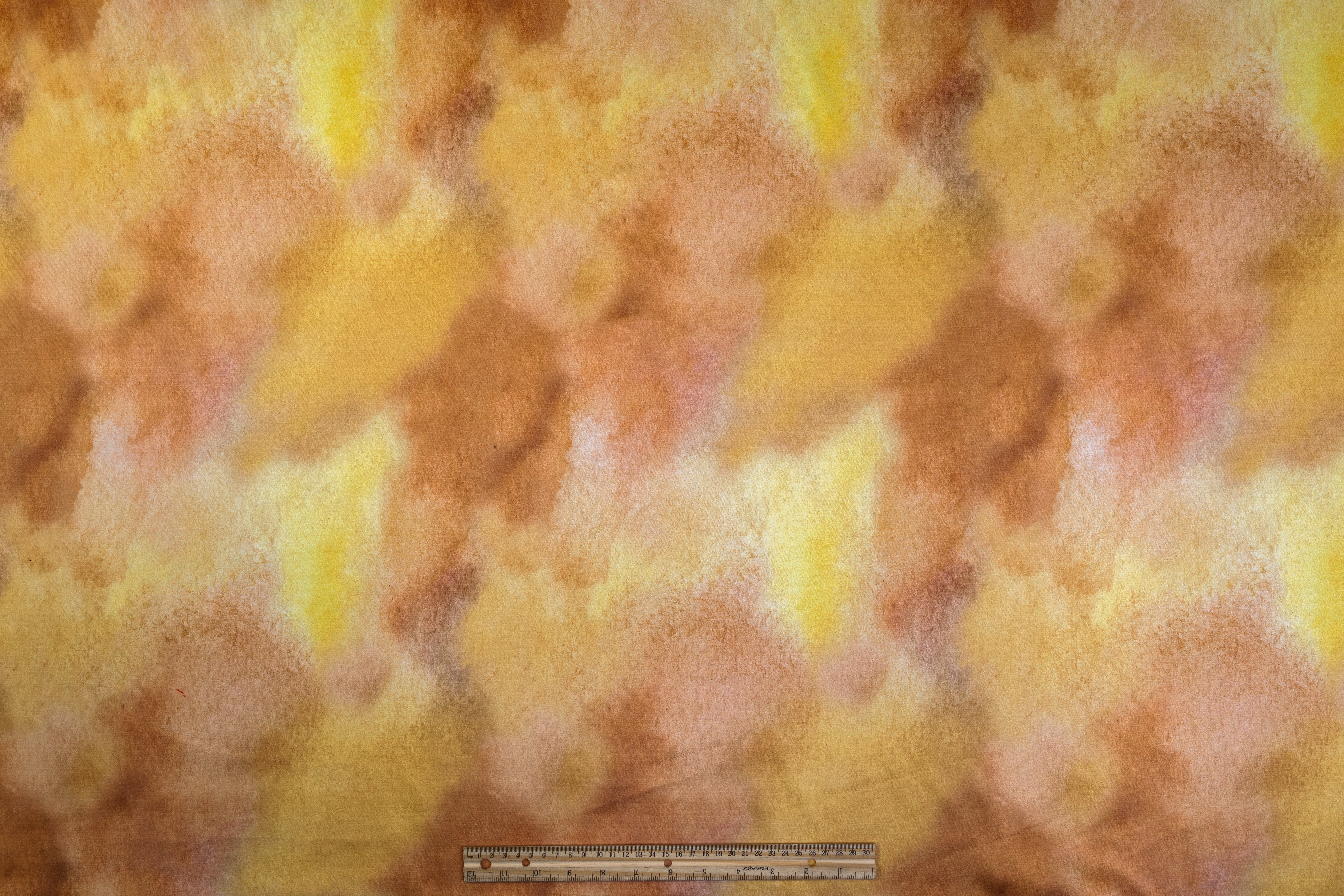 Tie-Dye Printed Polyester Satin - Shades of Gold