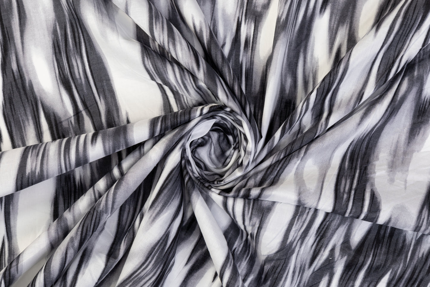 Abstract Cotton Print - Gray and White