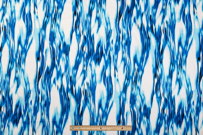 Abstract Cotton Print - Blue and White