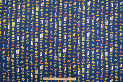 Viscose Crepe De Chine - Navy / Multicolor