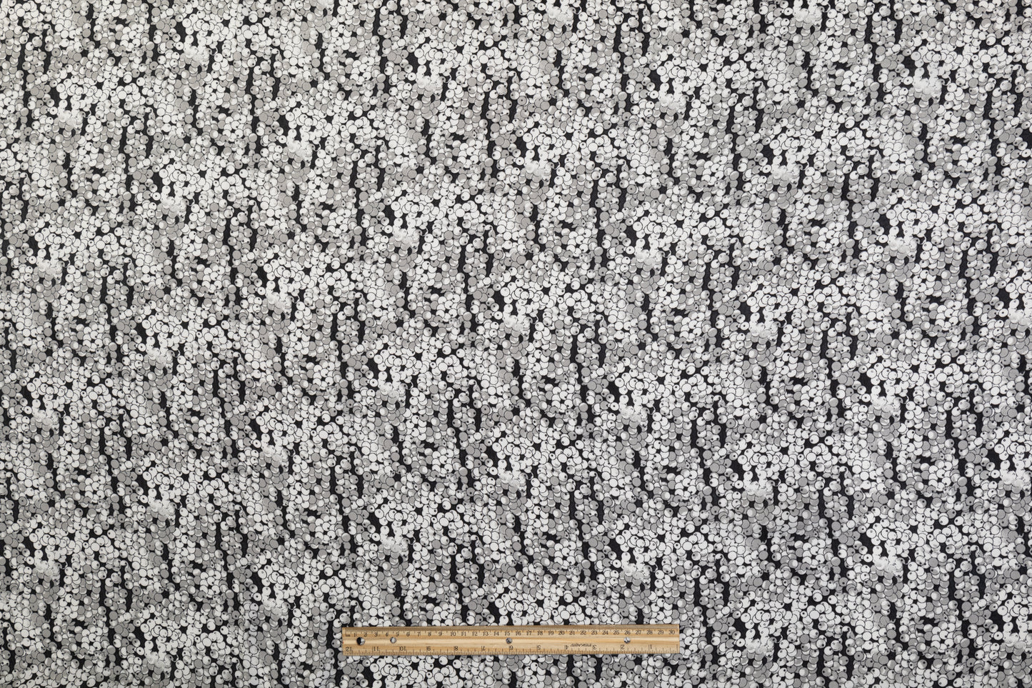 Black and Gray Polyester Charmeuse