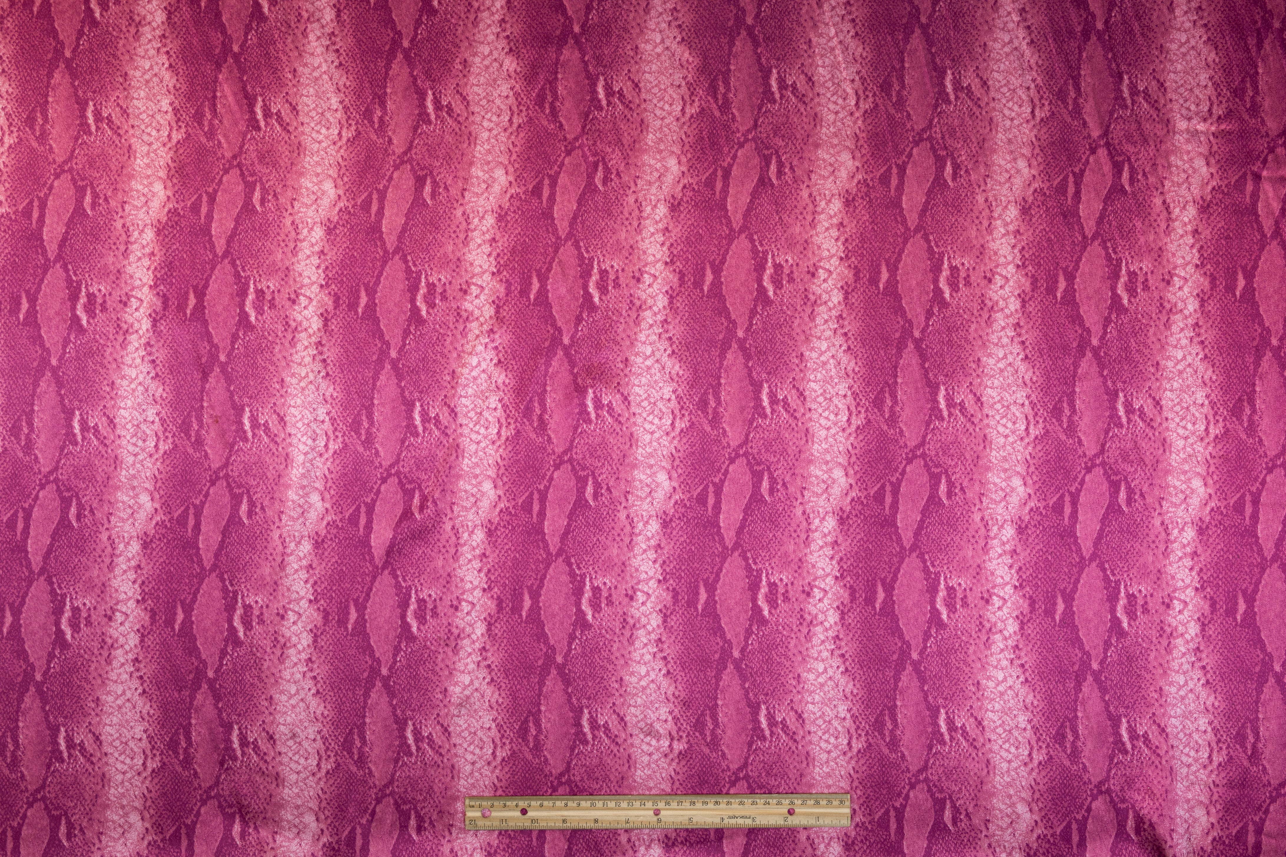 Snake Skin Polyester Charmeuse - Magenta