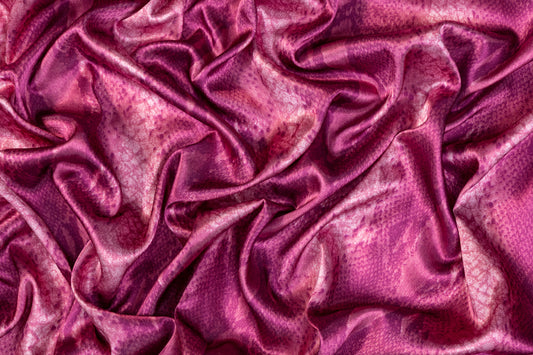 Snake Skin Polyester Charmeuse - Magenta