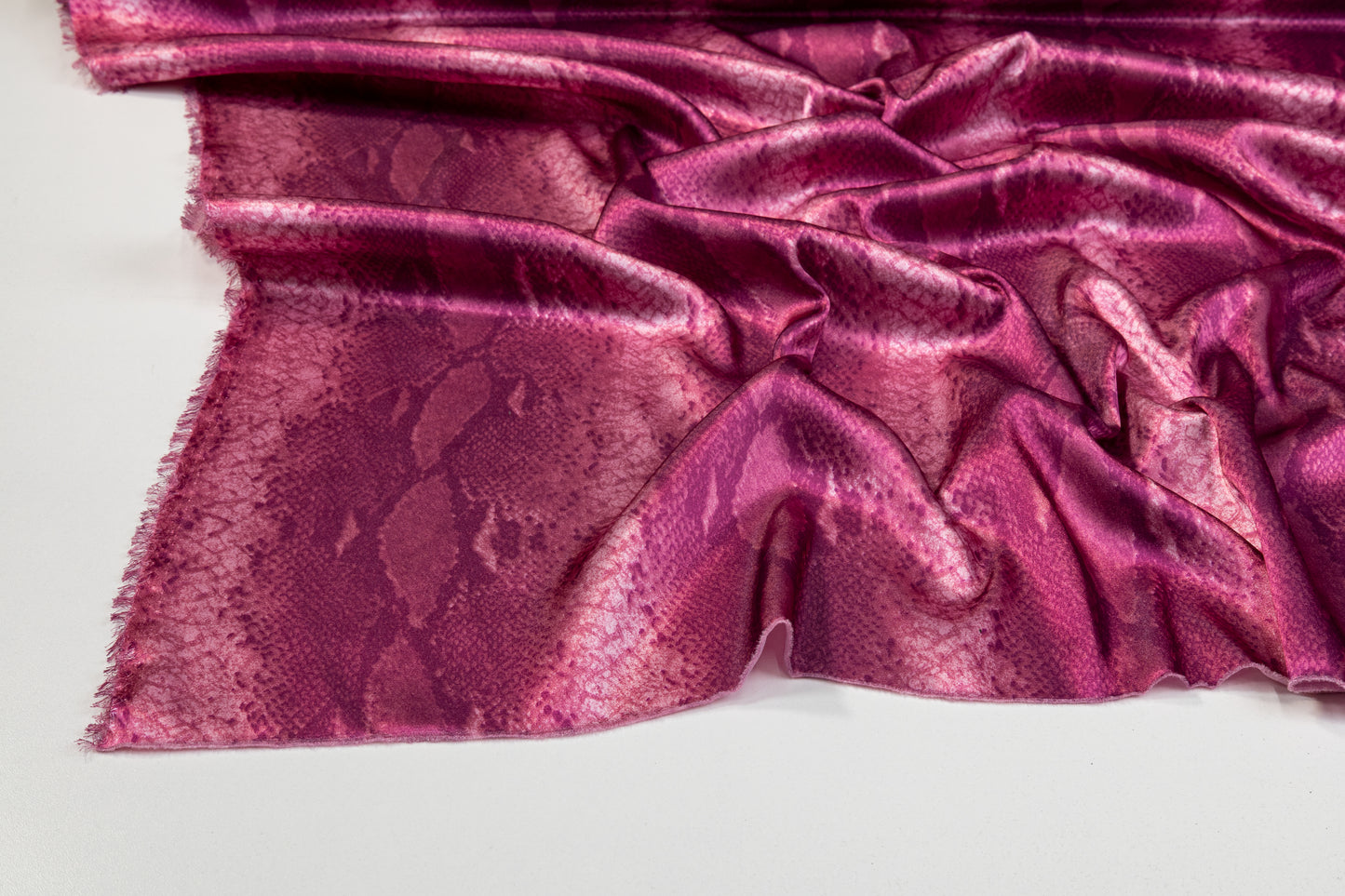 Snake Skin Polyester Charmeuse - Magenta