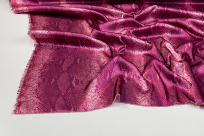 Snake Skin Polyester Charmeuse - Magenta
