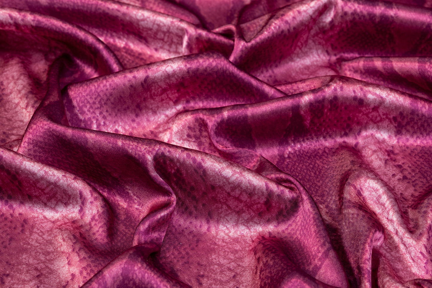 Snake Skin Polyester Charmeuse - Magenta
