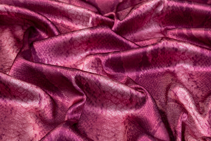 Snake Skin Polyester Charmeuse - Magenta