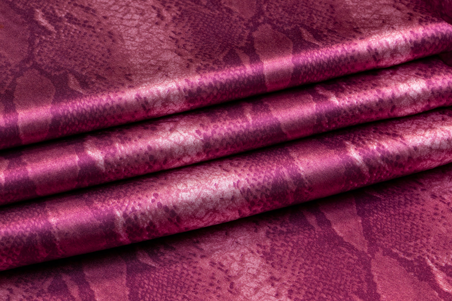 Snake Skin Polyester Charmeuse - Magenta
