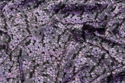 Purple, Gray, and Black Polyester Charmeuse