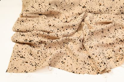 Splatter Print Polyester Crepe - Beige, Black