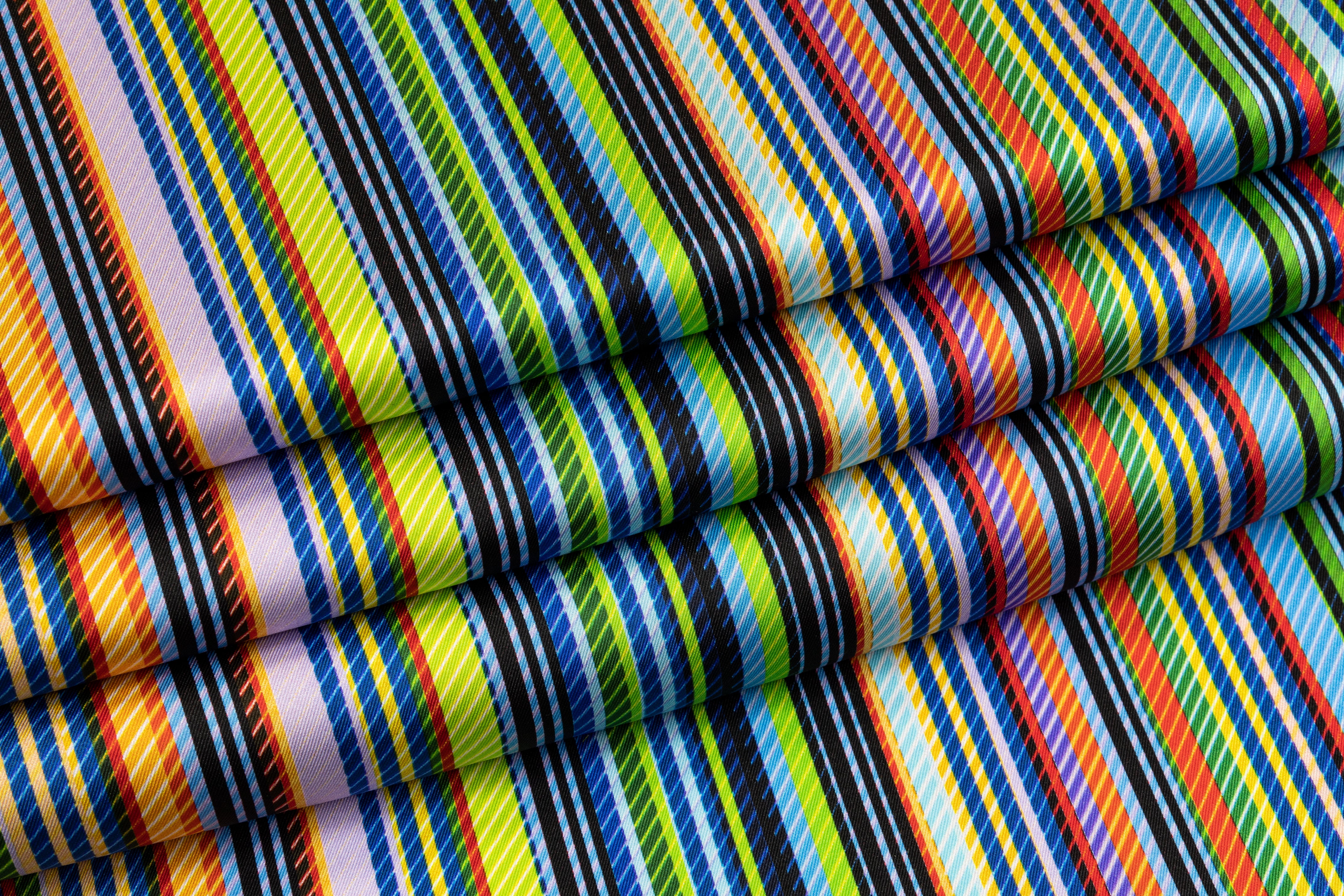Striped Polyester Charmeuse - Multicolor