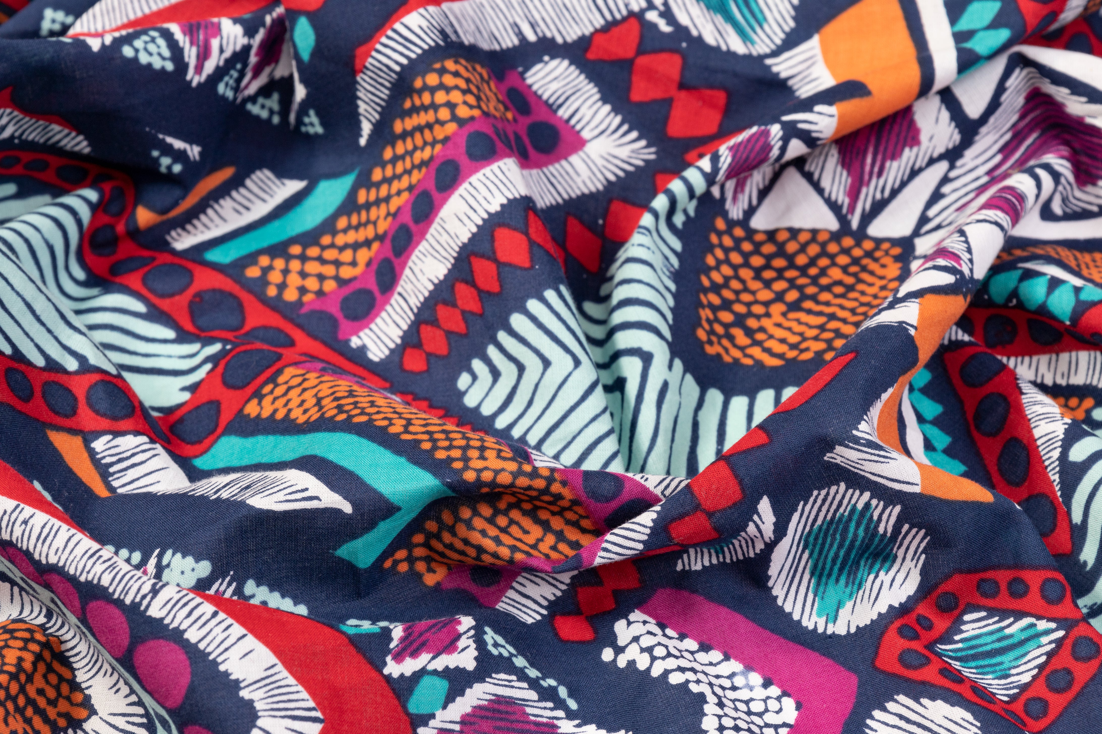 Abstract Printed Cotton - Multicolor