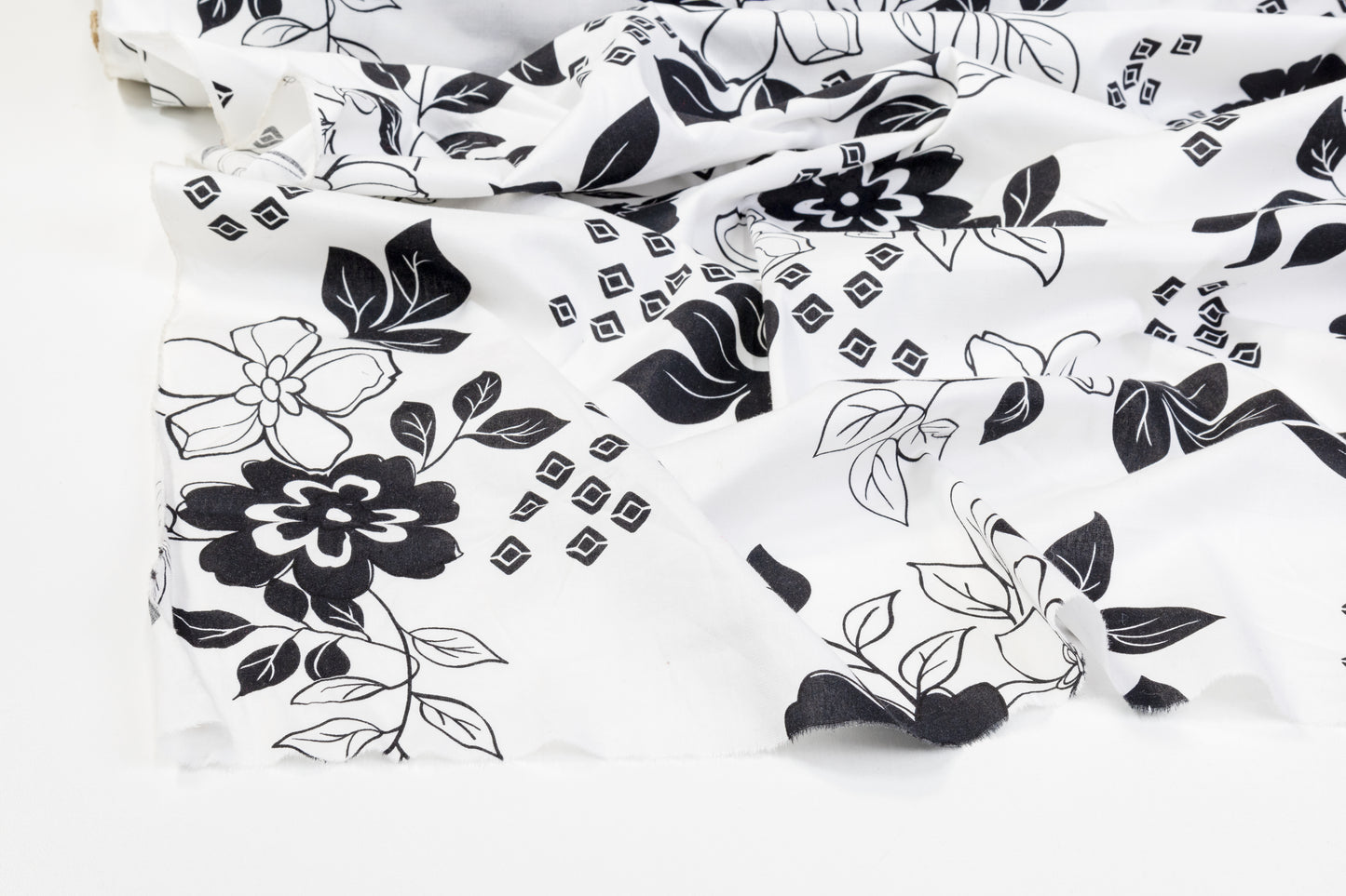 Floral Cotton - Black and White