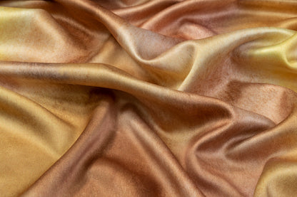 Tie-Dye Printed Polyester Satin - Shades of Gold